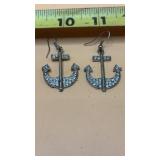 Nautical Statement Silver Toned Anchor Earrings
