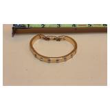Vtg. Anne Klein Rose Gold Tone Clear Crystal
