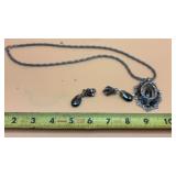 Vintage JULIANA D&E Black Hematite Teardrop