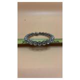 Silver Faceted Crystal Rhinestone Magnetic Bangle