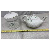 Belleek Classic Shamrock Teapot and a matching