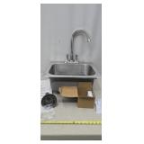 Stainless bar sink with faucet