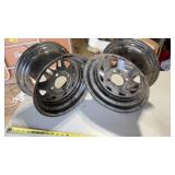 Black steel off-road wheels,