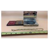 Vtg collectibles, including a gold-tone necklace