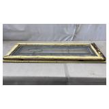 Antique leaded glass window panel,
