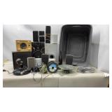 Tote of Speakers, wiring and more