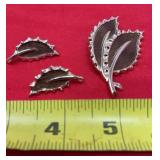 Sarah Coventry Leaf brooch and earrings