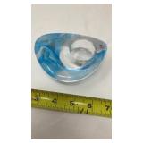 Mats Jonasson Art Glass Blue Bowl, Sweden 1970s