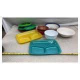 Plastic TV Trays, Bowls-including Corelle and