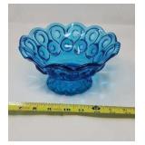Vintage LE Smith Glass Compote Footed Bowl Moon &