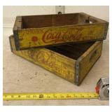 Two Coca-Cola wood carrying crates.
