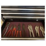 Channel locks, needle nose and pliers in drawer.