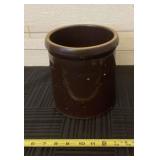 Brown stoneware crock