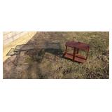 Two Rectangular Metal Outdoor Side Table, wooden