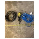 Two extension cords and work light with cord.