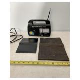 Super Sonic radio and two leather wallets/pocket