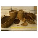 All baskets on table.