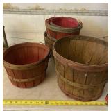 Wooden fruit  buckets and baskets,