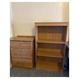 Small dresser and book shelf.