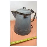 vintage gray graniteware or enamelware cowboy