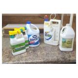 Round up, deck wash , house wash, bleach mostly