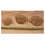 Queen Mary pink depression creamer and sugar with