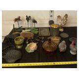 Rooster, pig and horse decor, candy dish, planter