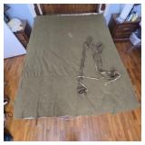 Army wool blanket with straps 77x62