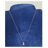 14k White Gold & Diamond Necklace Tested1.33g