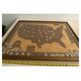 Handmade heavy hanging quarter display with