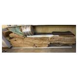 Insulation, a few shingles, pvc pipe and gutter