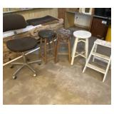 Small benches, step stool and office chair.