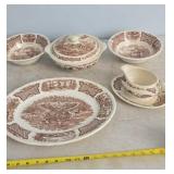 Alfred Meakin "Fair Winds" brown transfer ware,