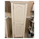 Tall white cabinet measures 19 inches wide x 13