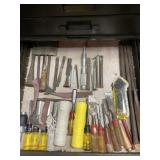 String, chisels, scrapers and punches.