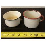 Two enamelware cups