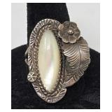 Native American Mother of Pearl & Sterling Ring