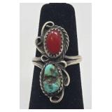 Navajo Turquoise, Coral, & Turquoise Size 4,