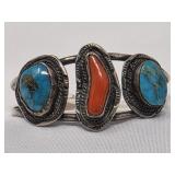 Old Native  American Turquoise, Coral, &