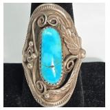 Turquoise & Sterling Ring Size 10, 11.36gSigned