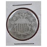 1868 Union Shield Nickel No Rays