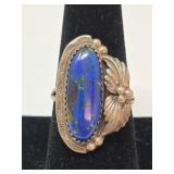 Azurite & Sterling Ring Size 8.5 6.05g Artist