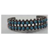Snake Eye Double Stacked Turquoise & Silver