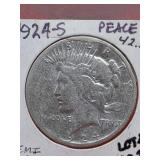1924-S Peace Semi-Key Silver Dollar