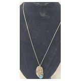 Native American Sterling & Turquoise Pendant