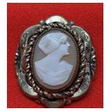 Cameo Brooch Hand Carved