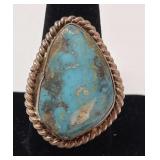Turquoise & Sterling Ring Size 10.5, 13.56g