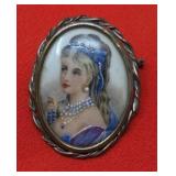 Limoges Cameo Hand Painted France Pendant