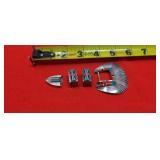 Turquoise Coral Ranger Set Belt Buckle Sterling