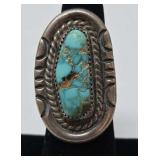 Navajo Turquoise & Sterling Ring  Size 5, 12.79g